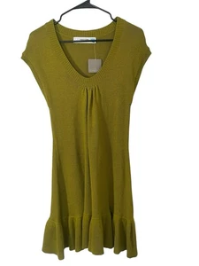 Vestido Anthropologie Gorrión Verde Tejido Calce Y Acampanado Otoño Talla Pequeña NUEVO Angora - Imagen 1 de 6
