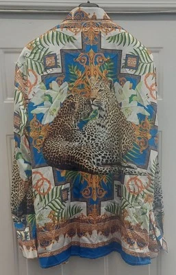 BARABAS MEN'S POLYESTER LEOPARD BAROQUE LONG SLEEVE SHIRT SIZE 4XL NWOT - Image 1 of 4