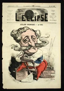 JULES NORIAC ECRIVAIN FUMEUR DE CIGARE Caricature 1869 - Imagen 1 de 1