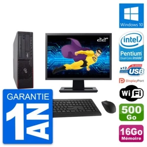 PC Fujitsu E700 DT Ecran 22" Intel G630 RAM 16Go Disque 500Go Windows 10 Wifi - Photo 1/3