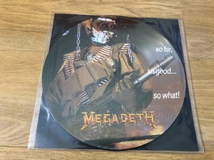 MEGADETH So Far So Good So What PICTURE DISC Vinyl LP UK w/Clear Plastic Sleeve - Picture 1 of 5