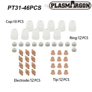 46Pcs Plasma Cutter Tips Nozzle Consumables for PT-31 Torch CUT40 CUT50 - Picture 1 of 11