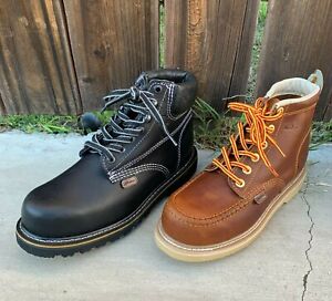 Mens Construction Work Ankle Leather Boots Lace-up Botas trabajo construccion