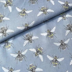 1008. Tela de abejas 100 % algodón azul. 140cm de ancho, precio por 1/2 metro - Imagen 1 de 4