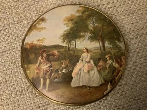 Beautiful Vintage German Compact Makeup Mirror Renaissance Beautiful . 3.5” - Imagen 1 de 3