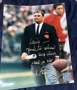 SIGNIERTER HANK STRAM 8"" x 10"" Farbfoto CHIEFS HOF zu einem Fan - Bild 1 von 4
