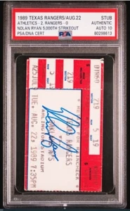 1989 Aug 22 Nolan Ryan HOF Signed 5,000 K Ticket Stub PSA/DNA Certified Auto 10 - Picture 1 of 4