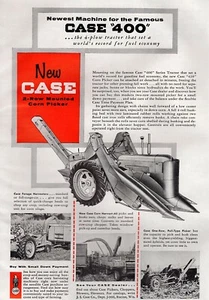 Tractor Case Modelo 400 1956 con recolector de maíz anuncio a color original - Imagen 1 de 1