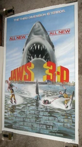 JAWS 3D original 1983 rolled SHARK 27x41 one sheet movie poster DENNIS QUAID - Picture 1 of 1