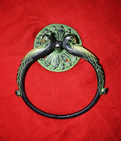 Peacock Rounded Handmade Design Door Knocker Brass Bird Shape Doorbell Dec AR24 Cover