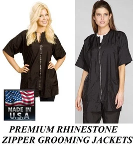 CHAQUETA CON CREMALLERA DE DIAMANTES DE IMITACIÓN DE PELUQUERO ESTILISTA DE NOVIO Abrigo Resistente al Agua Calzoncillo - Imagen 1 de 4