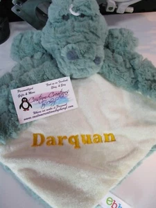 Personalized Alligator Green Luvster Personalized Security Blanket Baby Blankie - Bild 1 von 1