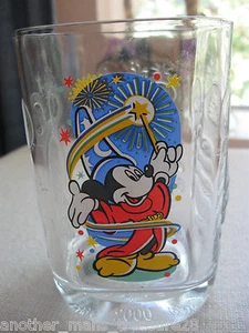 Disney World Epcot Mickey Fantasia Embossed Glass Tumbler -2000 WDW Celebration - Picture 1 of 12