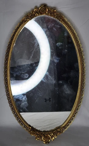 RETRO Vintage Gold FILIGREE Wall MIRROR LARGE Mid Century MCM Matson Cover