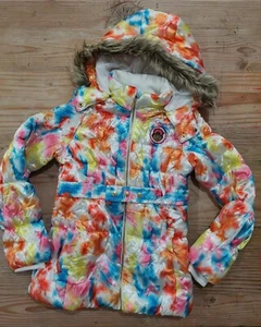 TRUKFIT Artsy Lil Wayne bunter Regenbogen gefütterter Blasenmantel XL (16) Petite  - Bild 1 von 9