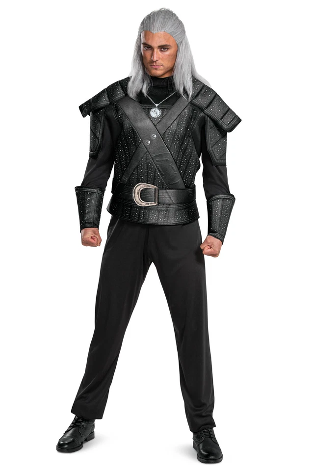 Disguise mens Geralt for Men Official the Witcher Outfit and Faux Armor Adult