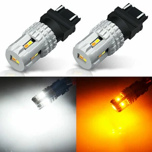 JDM ASTAR 2x 3157 3156 Dual Color White Amber Switchback LED Turn Signal Lights - Bild 1 von 9