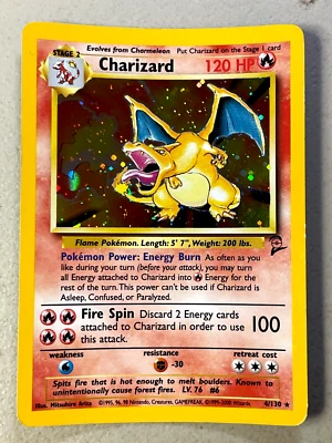 Charizard (4/130) Holo Unlimited 2ND Rare / LP / Pokémon Card - Image 1 of 4