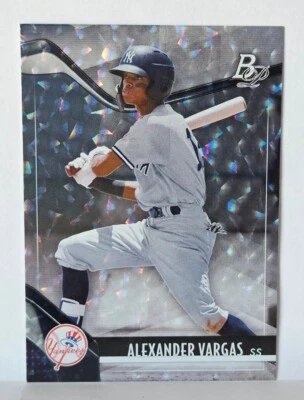2021 Bowman Platinum Top Prospects Ice Foil #TOP-54 Alexander Vargas Yankees - Image 1 of 2