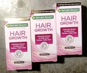 3 Nature’s Bounty Hair Growth Advanced Complex Supplement for Women, 90 Capsules - Picture 1 of 6