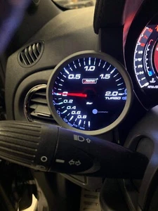 Manometro Turbo ‘PROSPORT’ 80mm ABARTH illuminazione Bianco - Afbeelding 1 van 4