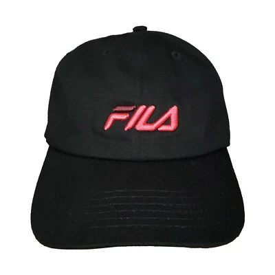 FILA Papá Sombrero Mujer Gorra Rosa Logo 3D Negro Ajustable Correa Nuevo con Etiquetas Foto 1 de 4