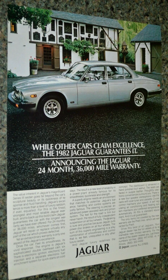 1982 JAGUAR XJ SERIES III ORIGINAL ADVERTISEMENT AD PRINT 82 XJ-6 XJ6 3 - Image 1 of 1