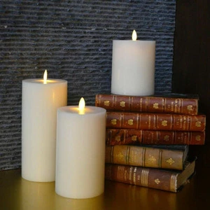 Luminara Flameless Moving Wick Led Candles Flat Top Scented with Timer for Home - Picture 1 of 13