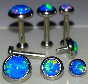 18g 3,4 o 5mm OPAL AZUL Cartílago Tragus TRIPLE HÉLICE DELANTERA Oreja Nariz Perno  - Imagen 1 de 9