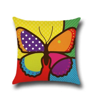 Butterfly PATCH LOOKING WORK Sofa Bed Car Pillowcase Cushion COVER ONLY - Picture 1 of 2