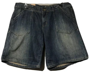DKNY Womens Blue Denim Cotton Pockets Jean Jhorts Shorts Size 14 New - Picture 1 of 8