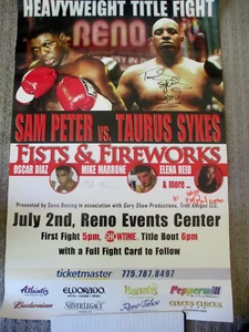 Peter vs Sykes: 2005 Heavy Weight Title Fight Mem Poster, Orig. Signed, Rolled - Picture 1 of 3