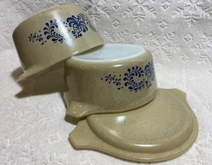 RETRO PYREX ’76-80 Blue-Homestead OW MG Cinderella Casseroles 472-3, 1 Lid - Picture 1 of 12
