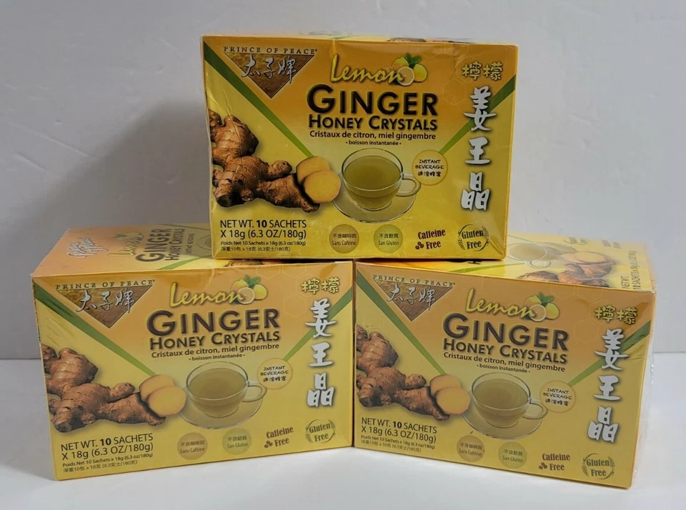 Prince of Peace Tea Instant Ginger Honey Crystals With Lemon 10 Sachets