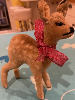 Vintage cute velvet Steiff Jungreh deer fawn good condition 1949-53 U.K. only - Image 1 of 4