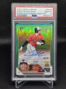 2023 Topps Chrome Logofractor Adley Rutschman RC Green Auto #RCAAR /99 PSA 10 - Picture 1 of 2