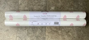 x2 Laura Ashley Superior Quality Kid’s Hearts Pink Wallpaper Non-Pasted - Picture 1 of 6