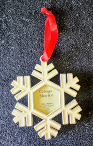Godinger versilbert Emaille lackiert Schneeflocke Rahmen Ornament nie benutzt  - Bild 1 von 3