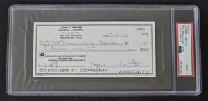 JOHNNY UNITAS Signed Personal Check-HALL OF FAME-BALTIMORE COLTS-PSA 9 Auto - Picture 1 of 6