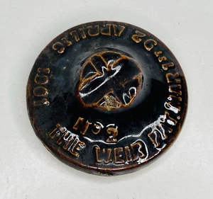 Vtg #2 The Weir Stoneware Jar Crock Lid ONLY Pat Mar 1st 1892 & Apr 16 1901 - Picture 1 of 6