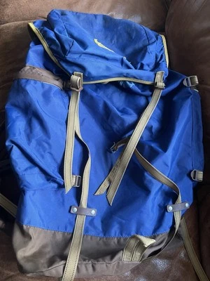 Vintage 70’s-80”s Karrimor Nylon Frame Pack Blue/Brown Outdoor Backpack  - Image 1 of 4