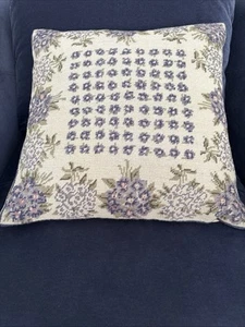 18” X 18” Vintage New Hand Woven Needlepoint Pillow Case Floral Pattern - Picture 1 of 7