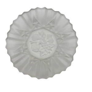 Vintage Frosted Glass Fruit Design Bowl Trinket Dish Decor - Picture 1 of 4