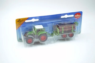 Tractor favorito Siku 1645 Fendt con grúa y remolque de troncos escala 1/64 S fundido a presión en paquete Foto 1 de 3