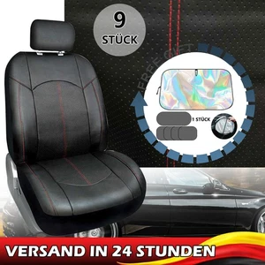 9 Stück Universal Auto PKW Sitzbezüge Satz Sitzbezug Schonbezug + Sonnenschutz - Bild 1 von 16