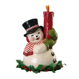 Holly Berry Snowman and Candle by Bethany Lowe Designs - Picture 1 of 3