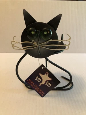 Candelabro para gato negro soporte para velas Halloween otoño decoración del hogar Foto 1 de 2
