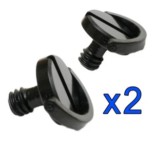 2x Captive 1/4" Black D-Ring Hinged Screw for Tripod Camera Quick Release Plate  - Picture 1 of 1