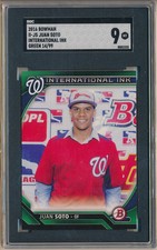 2016 Bowman International Ink Green Juan Soto /99 SGC 9
