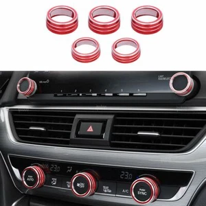 Center Console Switch Knobs Cover For Honda Accord Alloy AC Knobs Button Trim - Picture 1 of 8